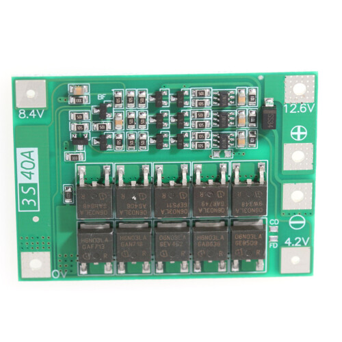3-string 40A Battery Management Board for Continuous Discharge & Enhancement Board