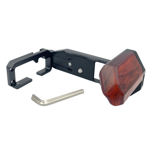 Camera Quick Plate with Wood Handle for XT5 Rapid Removal Black
