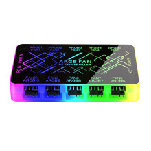 Magnetic Pwm Fan Splitter 10Port ARGB Computer Chassis Fan Hub With Remote