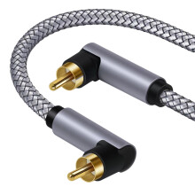 Digital Coaxial Audios Cable Right Angle Male to Male Subwoofer Cable Cord 1m