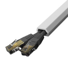 100CM Cable Management Channel Wall Cord Cover Power Wire Line Hider White 15mm trapezoid