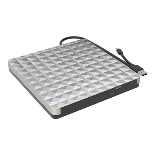 DVD Writer Reader Drives Burners for Laptop with USB 3.0 and Type C Interfaces Silver gray