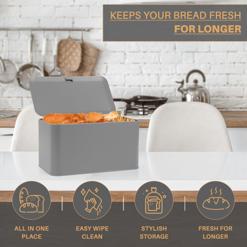 Modern Bread Bin Grey 2
