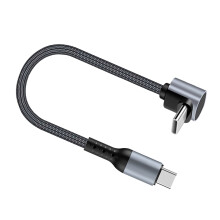 USB C Fast Charging Cable Flat Nylon Wire 60W Powerful Fast Data Transmission 0.5m elbow