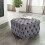 Living And Home Square Velvet Upholstered Buttoned Footstool 1