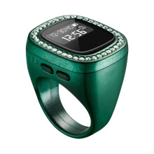 Intelligent Tasbih Finger Counter Rings Prayer Rings for Prayer trackings & Green 20mm