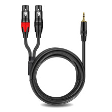 3.5mm to 3Pin Double Female Shielding Cable for Auditory Device Connection 5m