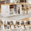 (White, MDF) 3-Drawer Sideboard with Wine & Snack Rack 1