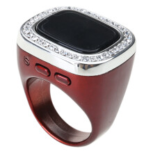 Islamic Prayer Tracks Rings with Large Display & Vibrating Alert Finger Counter Red 18mm