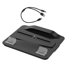 Vertical Cooling Stand with Cooling Fan and Controller Charging Slots LED Black