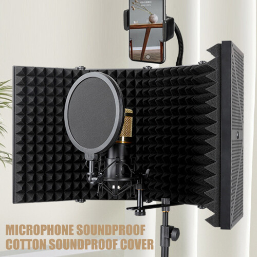Microphone Windshield Windscreen for Podcasts Music Recording Easy to Store Grey 2