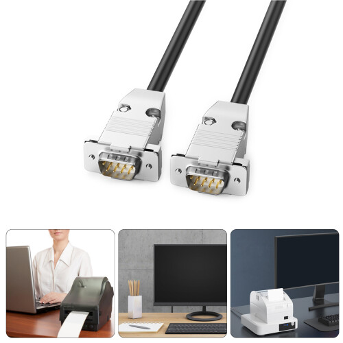 DB9 RS232 Serial Extension Cable Wire 9Pin Crossover Data Cord 20m female to female 2