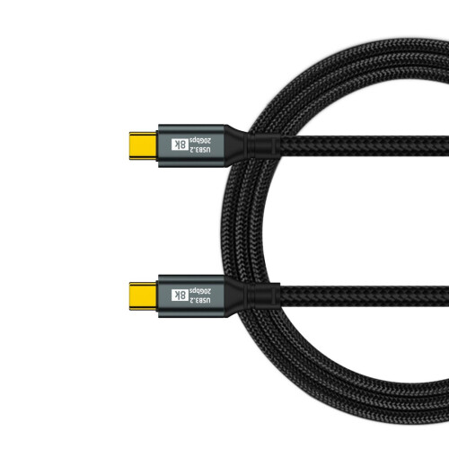 USB C 3.2 Cable 100W Quick Charging 20Gbps Data Line for Laptops Tablets Phones 1.5m