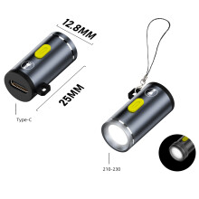 High Brightness Mini Type C Power Supply LED Torches Light For Outdoor Activity Dark gray