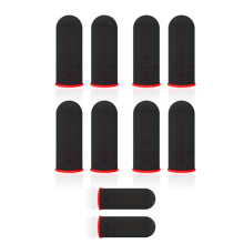 5 Pairs Screen Finger Cover Sleeve Anti Slip Finger Gloves for Mobile Games black and red