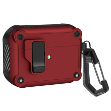 Precise Headphones Cover for Pods 4 Case with Auto Unlock and Charging Ready Red