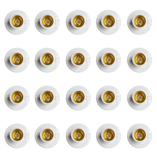 Pack Of 20pcs E27 Screw Lamp Holder Adapters Light Bulb Socket Holders White