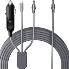 3 In 1 Power Cable For Mini Satellite Dish With USB C And DC12V Connectors PVC 2m
