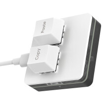 Lightweight 2 Key Gaming Keypad, USB C Mechanical Keyboard with White English version