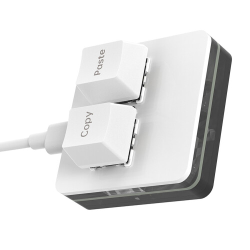 Lightweight 2 Key Gaming Keypad, USB C Mechanical Keyboard with White English version