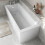 Bathroom Single Ended 1700x750mm Square Bath Front Panel Acrylic White Modern 1