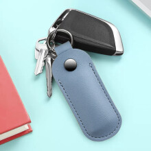 Microfiber Leather USB Flash Drive Holder Secure Protective Case With Keychain Pink