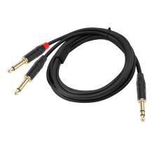 Professional Insert Cable 1/4inch TRS to Two 1/4inch for Sound Equipment 3m
