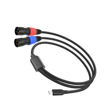 USB C to Double 3Pin Male Sound Cable Power Amplifier USB C to 2 3Pin Cable 3m