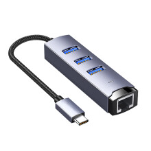 Aluminum USB Hub USB/Type C to Gigabit Ethernet Adapter Plugs and Play 5Gbps Type c