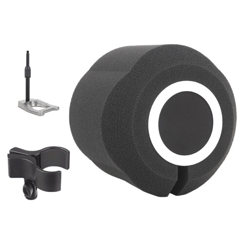 Studio Grade Mic Sound Reduction Sponge Shield Windscreen for C3 Spring Clip Small