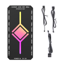 Magnetic PC PWM ARGB Fan Hub Splitter For Fan With Stable Power Output Black
