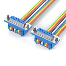 DB15 Male to Female Cable Rainbow Wire Flat Ribbon Cable for 1.5m female to female