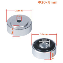 Home Auditory Amplifier Enhancement Feet Pad Aluminum Isolation Stabilizer Silver 20X8mm