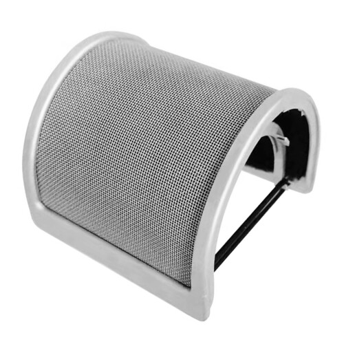 Microphone Popping Filter Condenser Microphone PC Studio Recording Metal Windscreen Silver