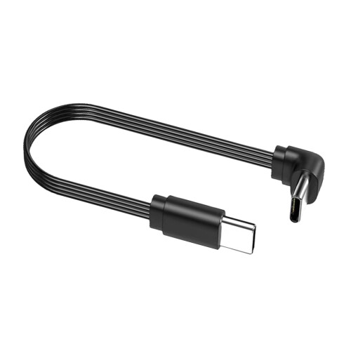Flat Type C Cable USB C Male/Female Support Fast Chargin &480Mbps Data 0.2m single elbow
