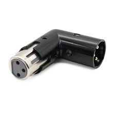 3Pin Male to Female Right Angled Microphones Auditory Adapter for Sound Engineer Silver