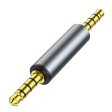 Standard 3.5mm Female/Male Stereo AUX Adapter Converters Coupler Grey male to male