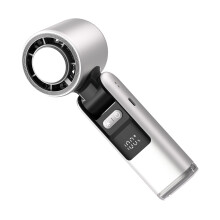 Portable Handheld Fan Adjustable Speed Cooling Fan Foldable High Speed Fan Silver white