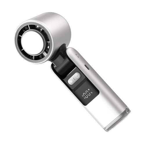Portable Handheld Fan Adjustable Speed Cooling Fan Foldable High Speed Fan Silver white