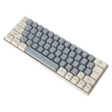 63 Key USB Corded Mechanical Keyboard With LED Backlight For Office And Gaming Gray beige