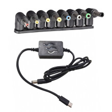 Type C to DC24V Cable with Interchangeable Connectors Set for Multiple 8 adapter elbows