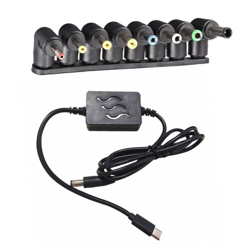 Type C to DC24V Cable with Interchangeable Connectors Set for Multiple 8 adapter elbows