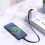 Flat Type C Cable USB C Male/Female Support Fast Chargin &480Mbps Data 0.2m single elbow 6