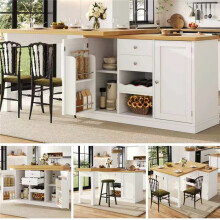(White, MDF) 2-Drawer Sideboard with Snack Rack