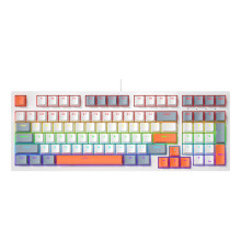 Wire Mechanical Keyboard with LED Backlights for Gaming Enthusiasts Type C Port Orange