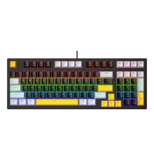 98Key Mechanical Keyboard with LED Lighting,Shaft Components for Gaming Office Black
