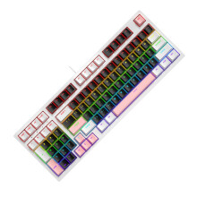 Corded Gaming Keyboard for PC Gamers LED Backlits LED Mechanical Keyboard 96 Key Pink