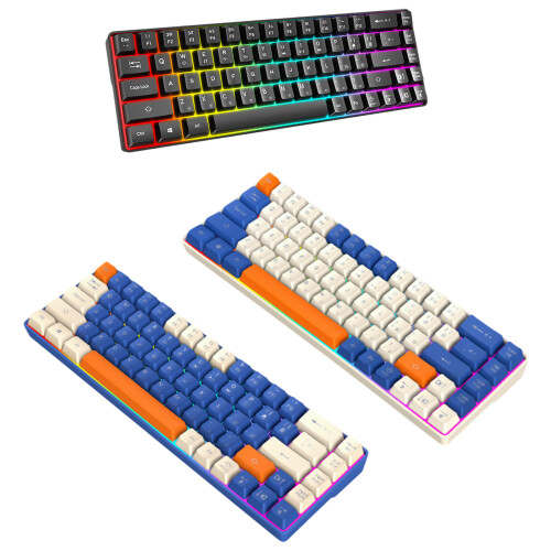 Compactly 60Percent Mechanical Gaming Keyboard Quiet Key Wire Keyboards lacustrine blue 1