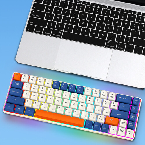 Compactly 60Percent Mechanical Gaming Keyboard Quiet Key Wire Keyboards lacustrine blue 2