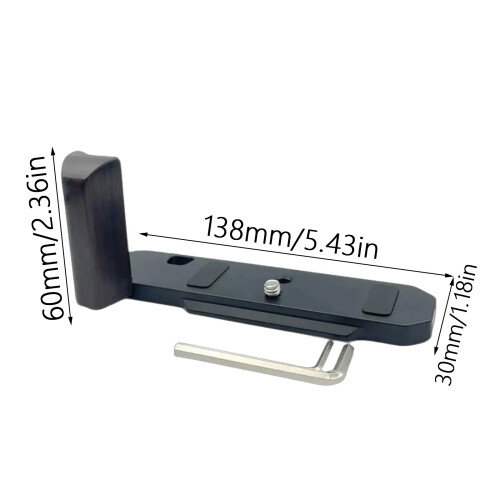 Wood Handle Camera Quick Release Plate Handle  for FM2 Photography Studio Black 1